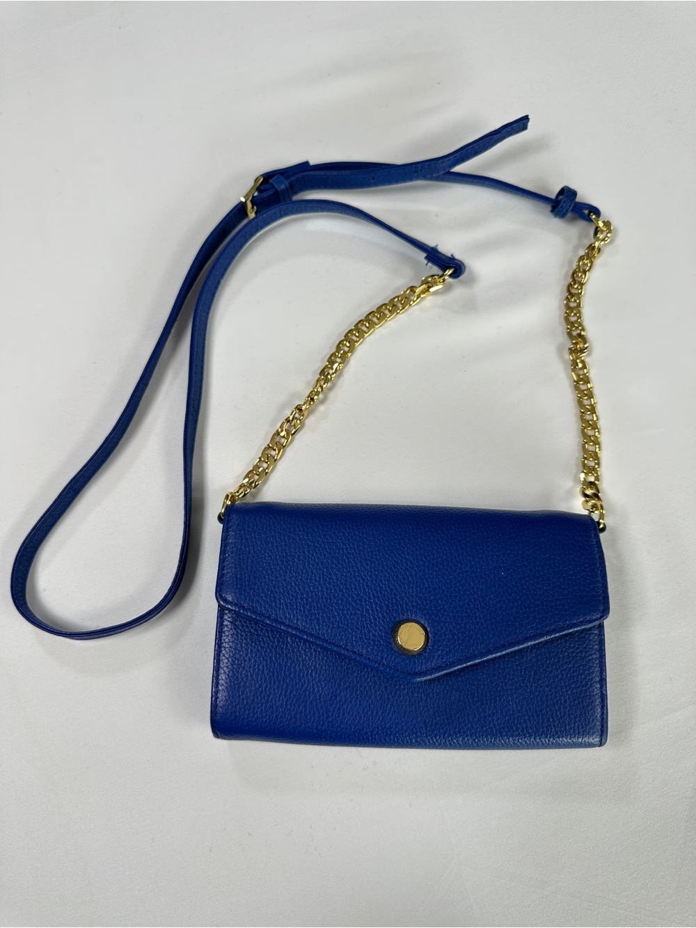Stella & Max Blue Leather Wallet on Chain Crossbody Bag